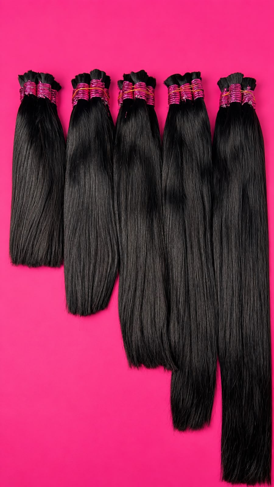 Mechas de cabelo humano liso preto premium